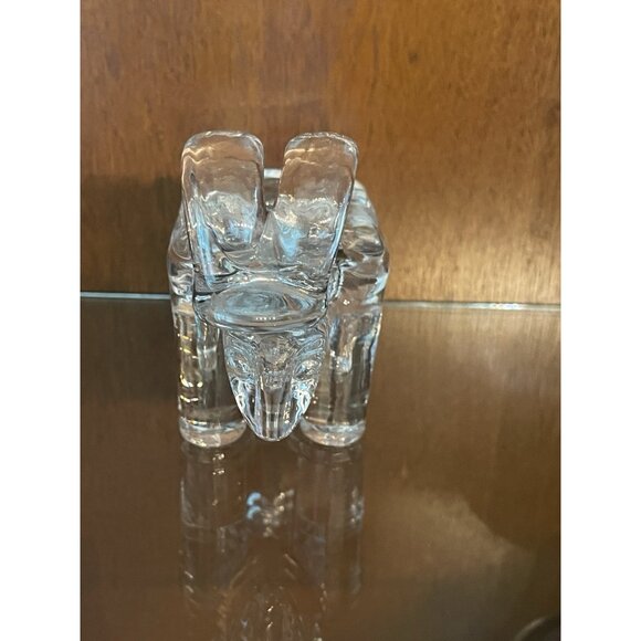 Vintage Clear Hand Blown Glass Ram Figurine Candle Holder MCM Aries Zodiac - Picture 3 of 9